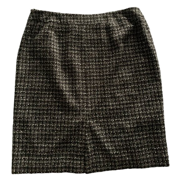 KASPER Womens' Vintage Black & White Boucle Tweed A-Line Pencil Skirt Sz 16 - Picture 5 of 6